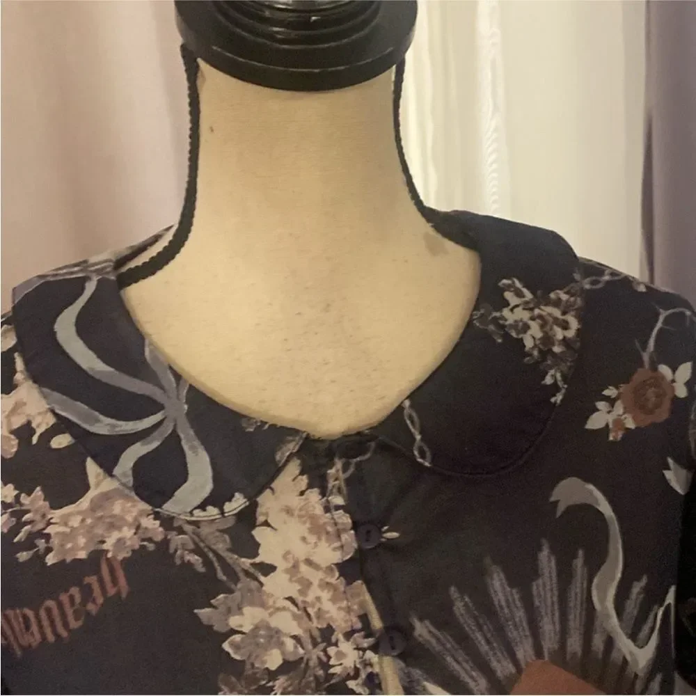 Kimchi Blue Floral Black Dress, M - Picture 5 of 13